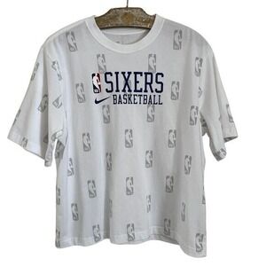 Philadelphia 76ers T-shirt Women's Size M Medium Nike NWOT‎ White Short Sleeves